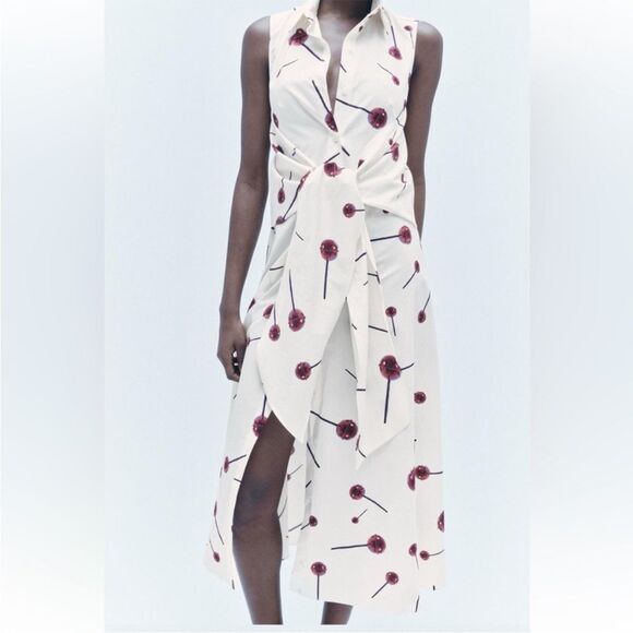 Zara Lollipop Printed Poplin Shirtdress ZW Collection 2024 XS NWT - Picture 6 of 16
